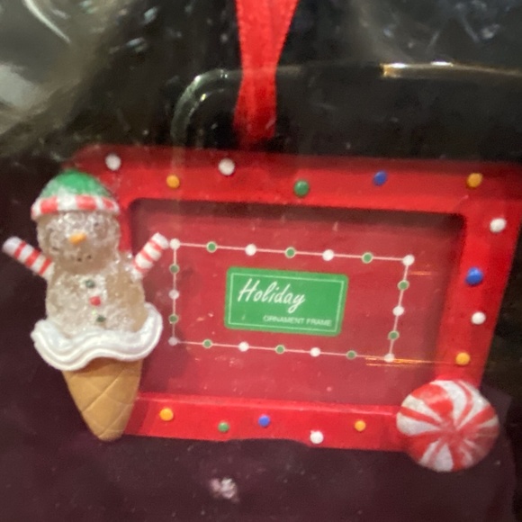 3 Kohls Photo Picture Christmas Ornaments Reindeer Snowman Ice Cream Cone Candy - Picture 4 of 5